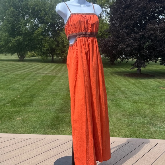 Forever 21 Dresses & Skirts - Forever 21 Orange Maxi Dress with cutouts and Spaghetti Straps